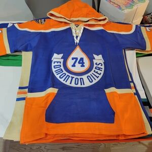 Edmonton Oilers Blue and Orange Hoodie Very Thick. Heritage Classic Xl Skinner